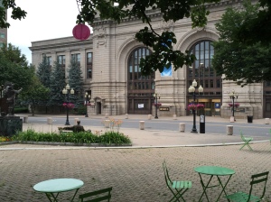 A view from a sip. Tricentennial park, in front of Mugshots.